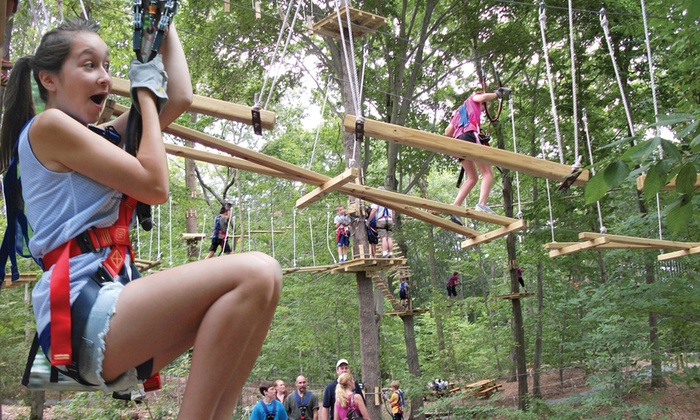 High obstacle course at Adventure Park in Nashville